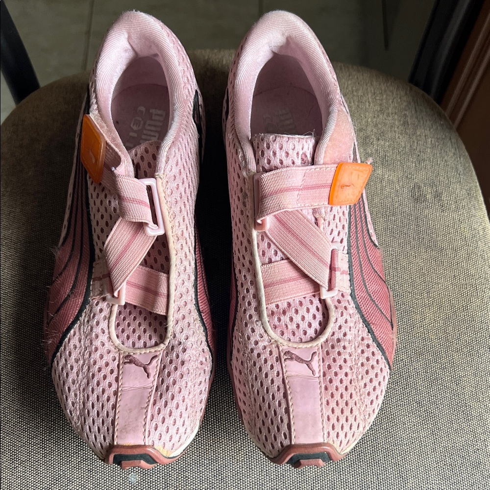 Puma Pink Mesh Slip-On Velcro Sneakers